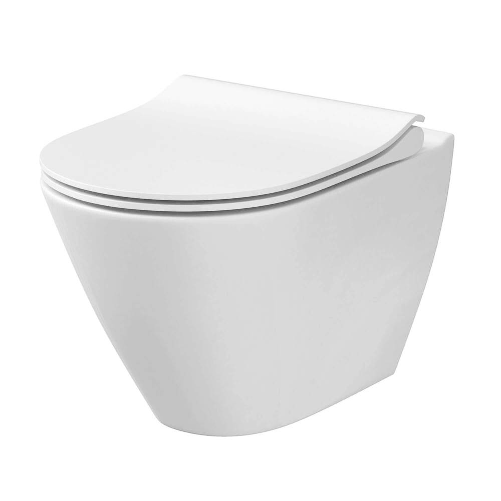 Fine Fixtures Supreme Wall Hung Toilet With Rimless Flush - White Color