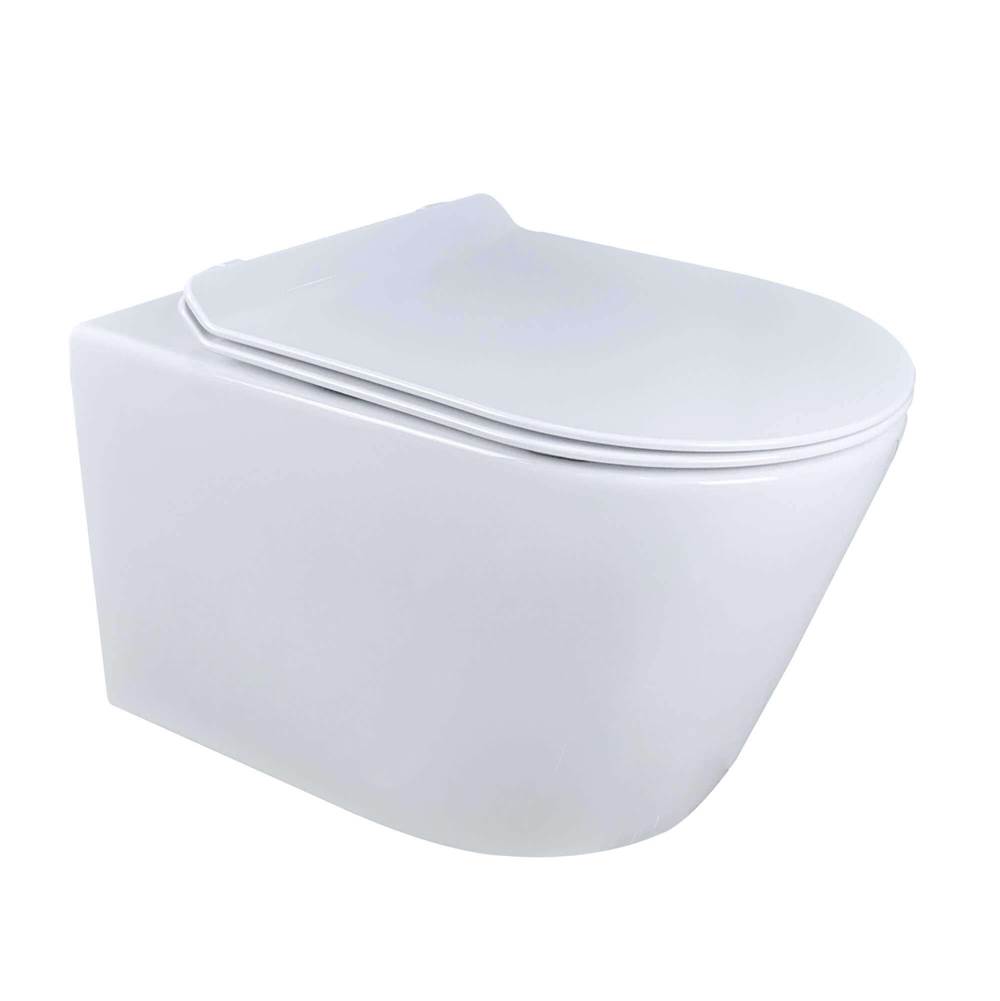 Fine Fixtures Dakota Wall Hung Toilet With Rimless Flush - White Color